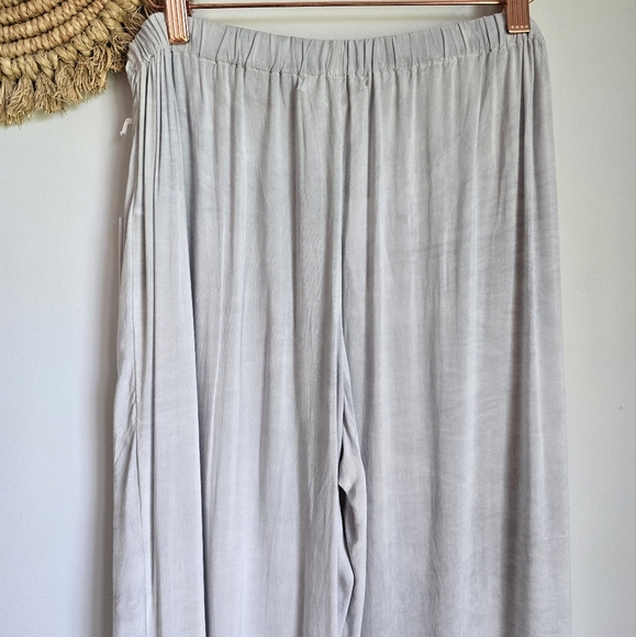 Young Fabulous & Broke, New Gray Tie Front Split Leg Harem Beach Pants Medium - Picture 10 of 12